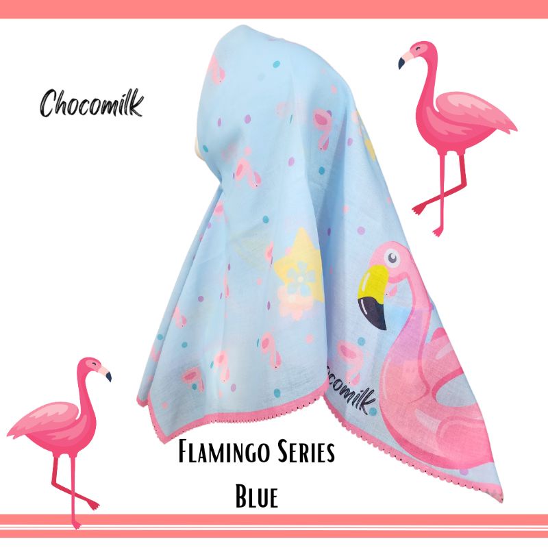 Flamingo Series Blue /hijab anak/printing hijab anak/hijab anak murah/hijab anak lucu