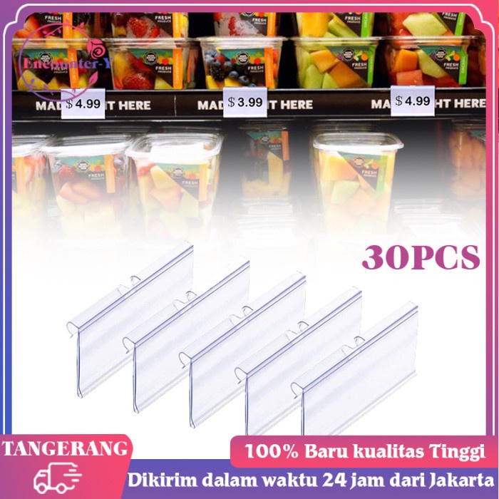 

Terlaris Label Harga Mika 30Pcs Label Harga Pvc Price Tag Holder Label Holder