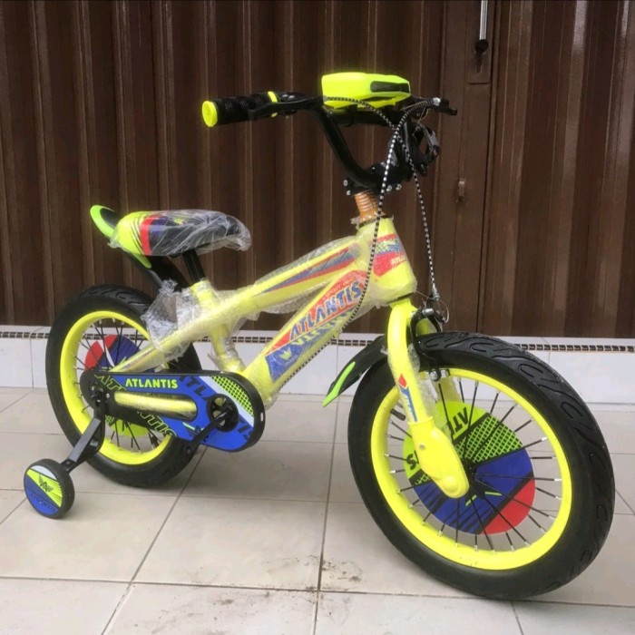 Bmx Atlantis 16 18 Inch Musik Lampu Ban Besar Sepeda Anak Laki - Uk 16 Kuning Berkualitas