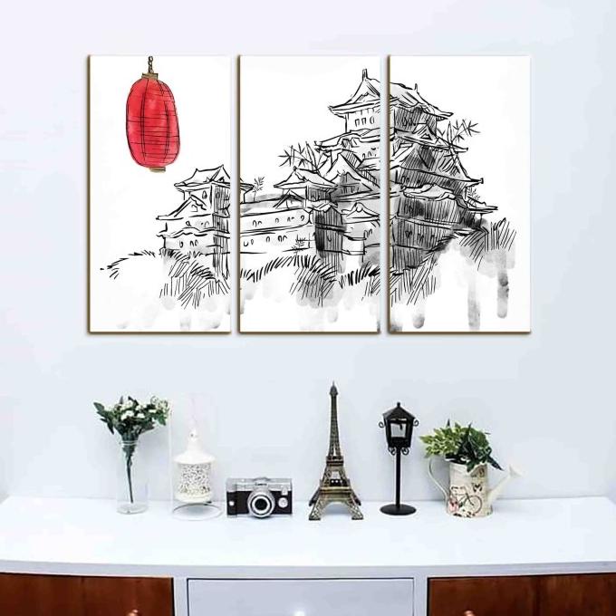 Hiasan Dinding Lukisan Jepang bunga sakura japanese art / poster