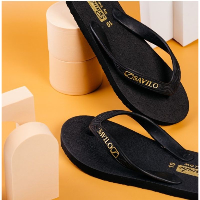 Sandal swallow original black  gold/ hitam emas