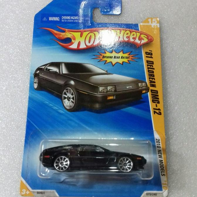 Hot Wheels 81 Delorean DMC-12. Card 2010 New Models.Opening Rear Hatch