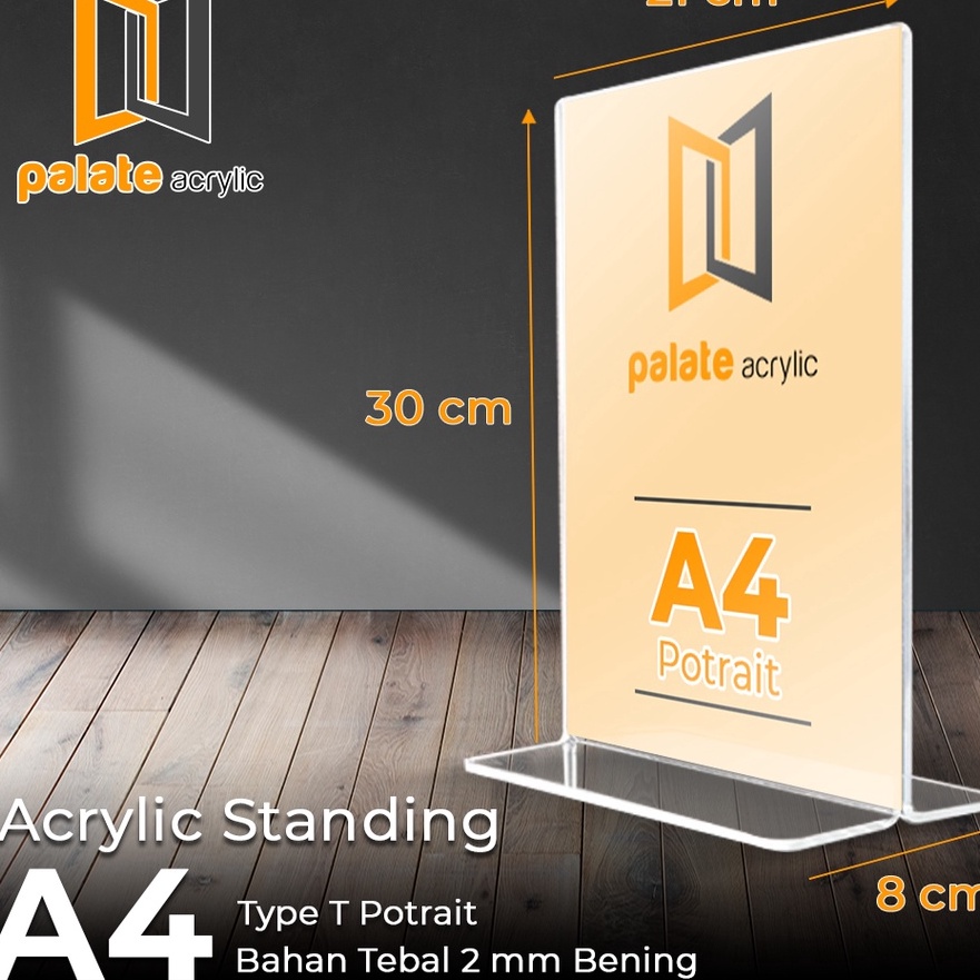 

(U✯❦.13X) ACRYLIC TENT HOLDER / AKRILIK BROSUR A4 T PORTRAIT 2MM -kekiniian..