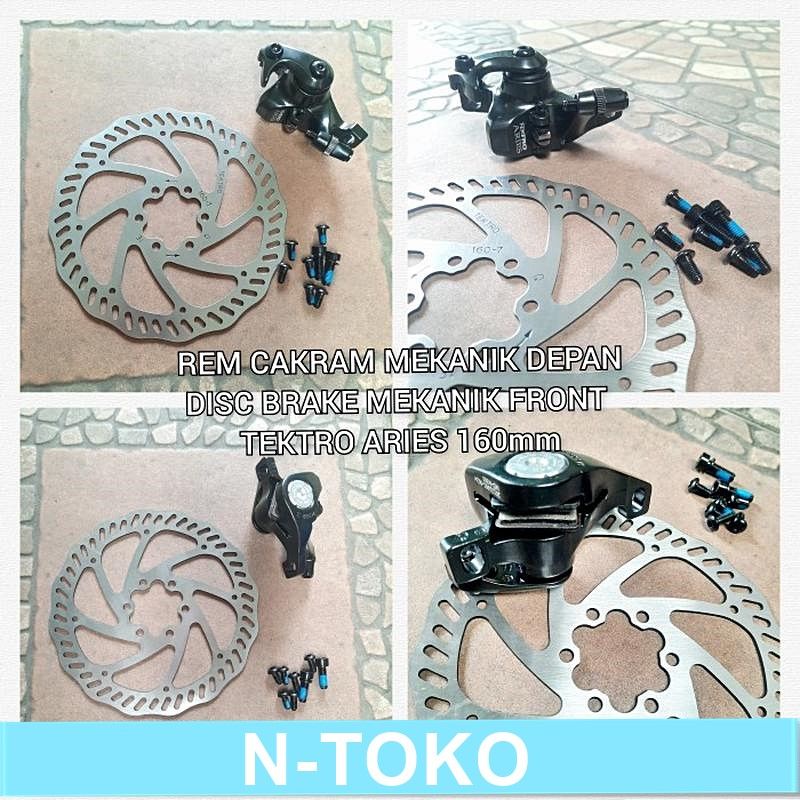 1 set REM CAKRAM MEKANIK - DISC BRAKE MEKANIK TEKTRO ARIES 160mm Sepeda Sparepart Termurah