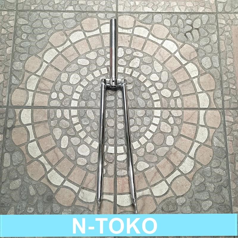 FORK - GARPU BESI 27 BALAP 25.4 WARNA CHROME Sepeda Sparepart Termurah