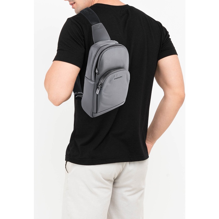 Tas Selempang Hush Puppies Original Pria Sling 1 kantong depan dengan resleting Kantor Ori 100% Berk