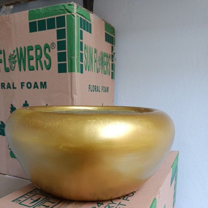 Ready stok Pot Anggrek gold vas Bunga /POT BUNGA GOLD