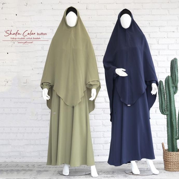 COLOR BUTTON Gamis Khimar - Shafa Jilbab