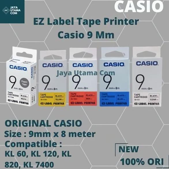 

TER-UPDATE EZ LABEL PRINTER XR-9WE1 9MM BLACK ON WHITE TAPE LABEL CASIO #ORIGINAL