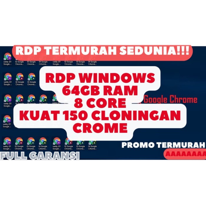Terlaris Rdp Termurah 16Gb 32Gb 64Gb 8Core Up 2000Gb Ssd