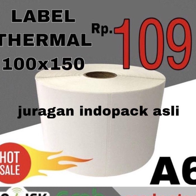 

[☛◆6.AT> LABEL STICKER THERMAL 100 X 150 BARCODE 100X150 UKURAN A6 banyak diminati..!
