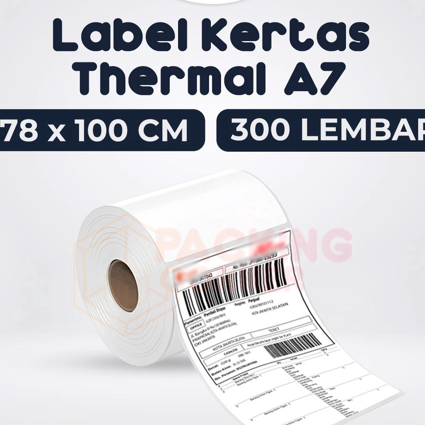 

[ご G◆TK) Kertas Label Sticker Resi Thermal Barcode 78x100 mm Gulung Isi 300 pcs- paling.laris..