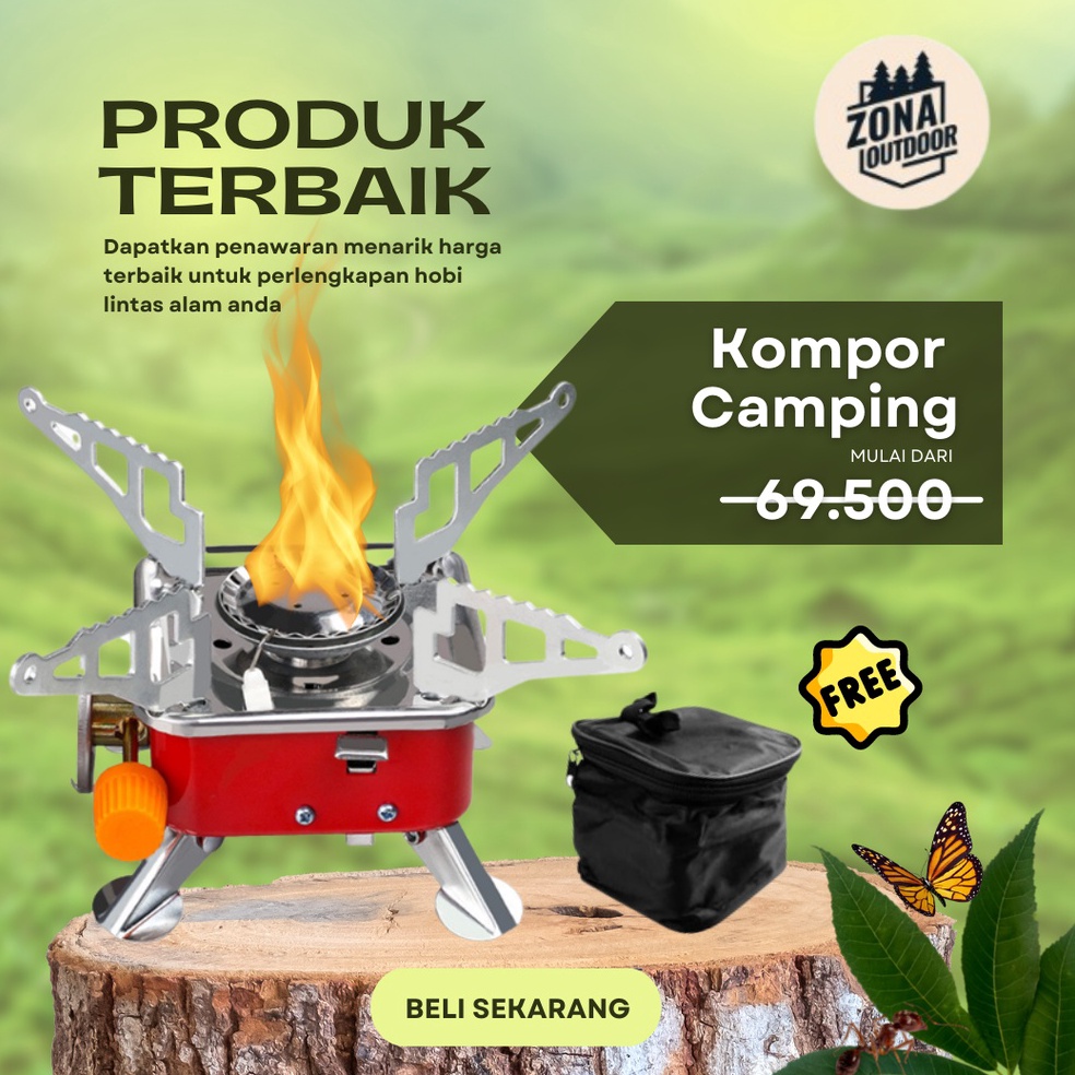 [ZQH] Kompor camping portable mini kotak tabung gas kovar set masak / kompor mini portable Kompor Li