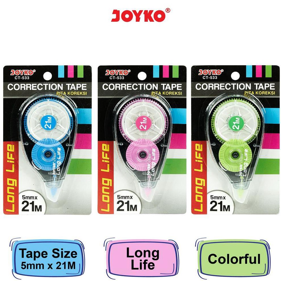 

Produk Keren・Correction Tape Pita Koreksi Joyko CT-533
