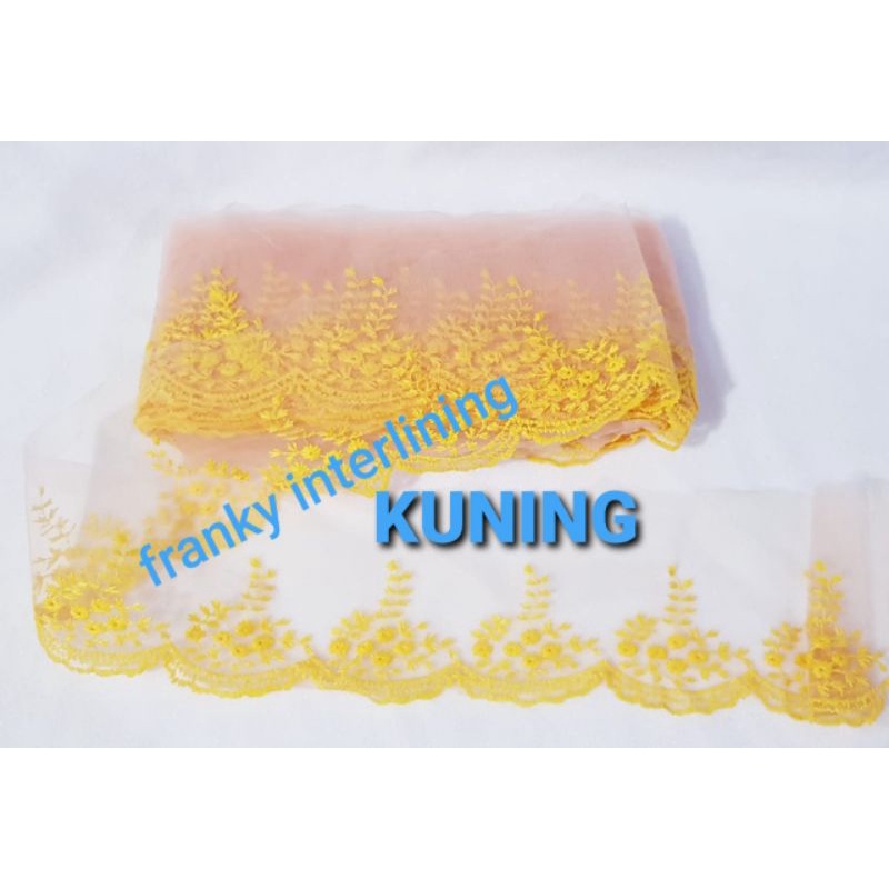 Renda Tulle Tile Ags Lebar +-10Cm Harga Per Roll Isi 15 Yard