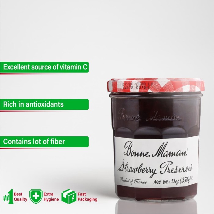 

Strawberry Preserves Selai Strawberry *Bonne Maman* [ 370ml ]