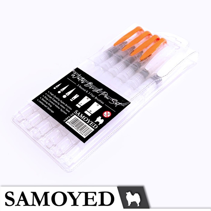 

Kuas Lukis Cat Air / Water Brush Pen Set Isi 6 Buah - Samoyed