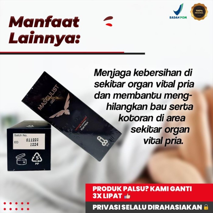 Asli BPOM Masculist Gel Obat Oles Pembesar Mr.P Pria Paling Ampuh Aman best