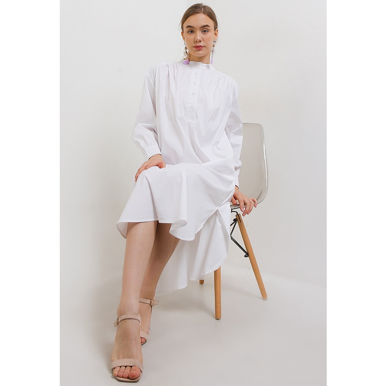 Dress Hush Puppies Original Wanita Dres Kancing depan Dinner 100% Asli Fashion Dc Harika Women Versa