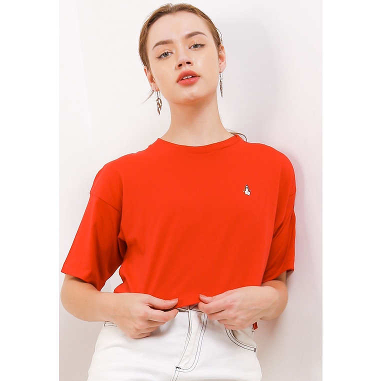 Kaos Hush Puppies Original Wanita Tee Unlined Dinner Asli 100% Simpel Exclusive - Suzana Cropped Bas