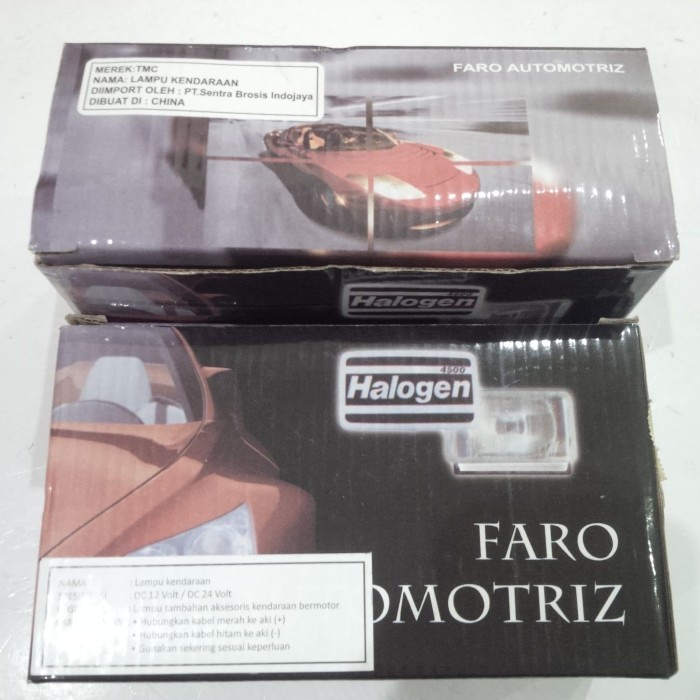 garansi lampu sorot / lampu tembak / fog lamp halogen 24v 100w h3 kotak kuning viviaja8781