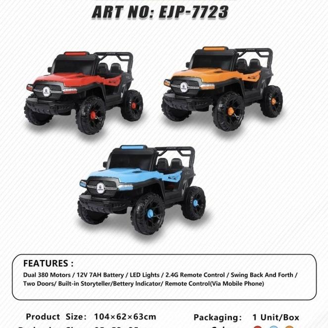 Mainan Anak Mobil Aki Jeep Exotic Ejp 7723 Ejp7723 Ejp-7723 Offroad