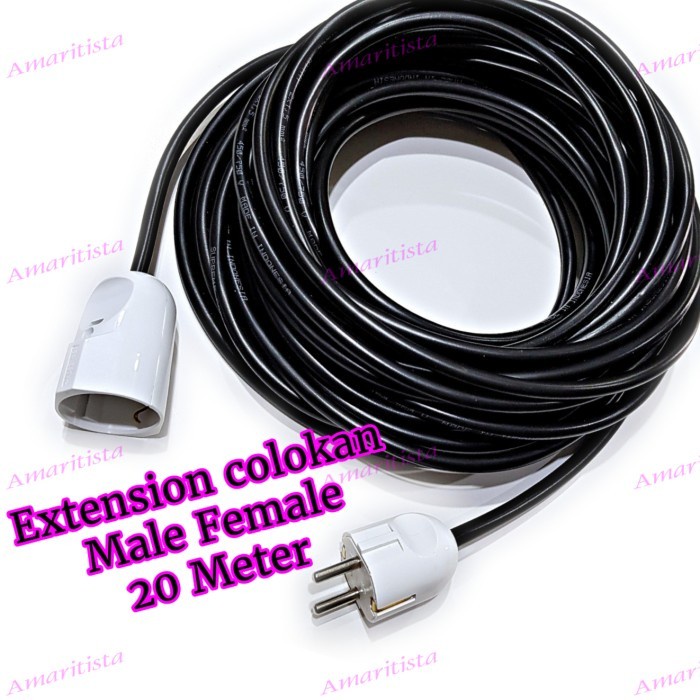 extension sambungan colokan kabel supreme hitam 2x0.75mm 20meter tokolaris1629