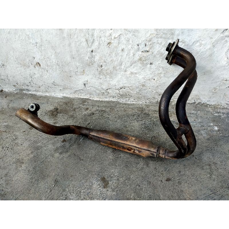 Leher Leheran Exhouse Knalpot Muffler Kawasaki 4T Ninja 250 CC Lama Karbu Carburator Original Bekas 