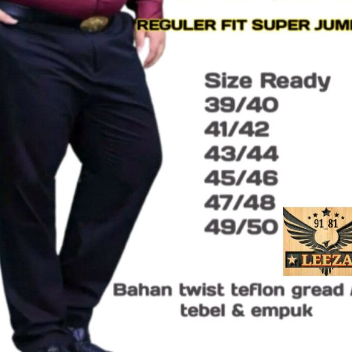 Terbaik Celana Kantor Jumbo Pria Reguler 39 50 Bahan Twist / Celana Kantor Jumbo Pria Standar / Cela