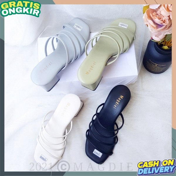 Sandal High Heels Wanita Hak Tahu Tali Belakang Mutiara Terbaru / Sandal Pesta Kondangan / Sandal Fa