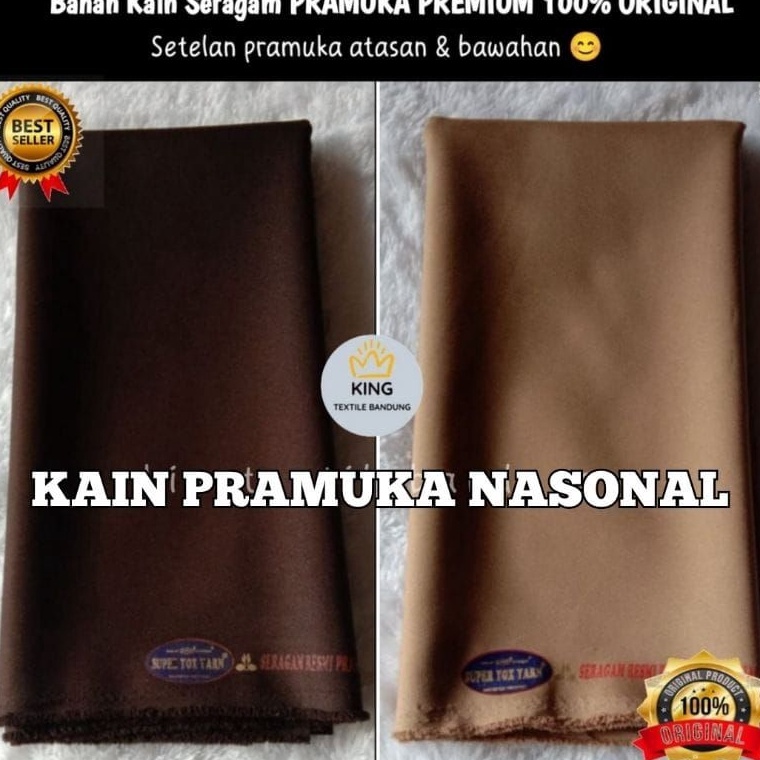 Super Promo€Bahan kain baju Pramuka kain premium resmi Pramuka nasional✺