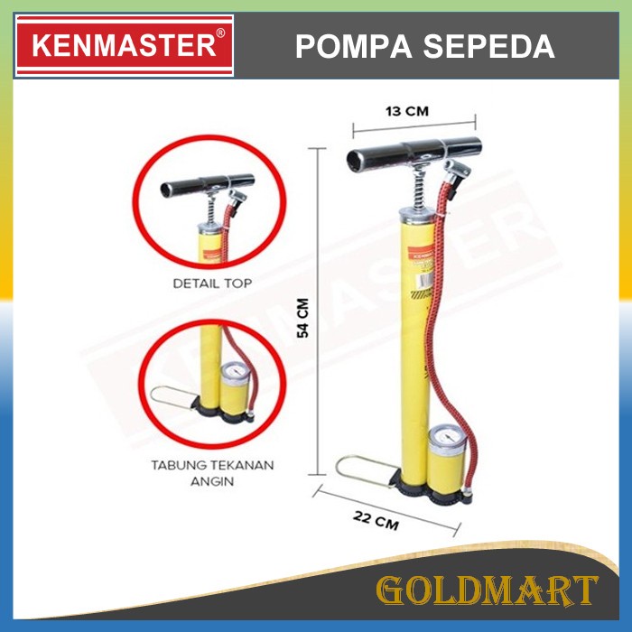 Pompa Sepeda + Meter Kenmaster Pompa Sepeda/Motor