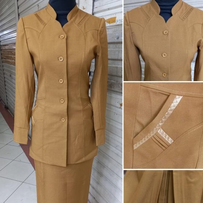 Baju blazer seragam pemda cewe PNS Cantik Khaki Keki Anggun,Guru
