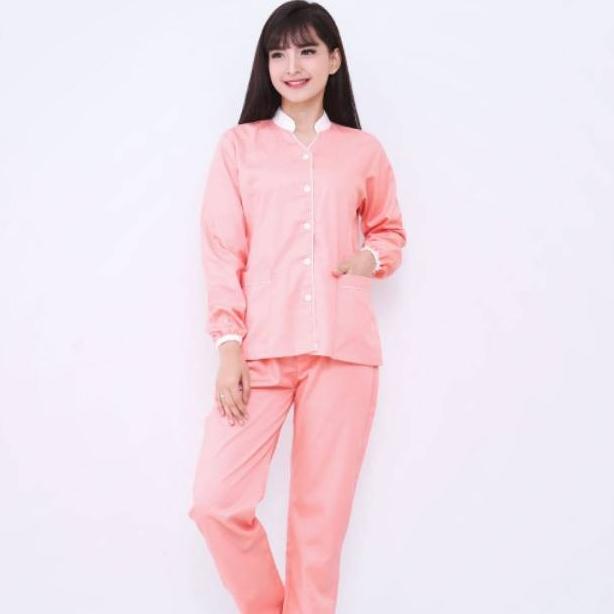 Baju Suster Lengan Panjang Scarlett Peach / Baju Baby Sitter