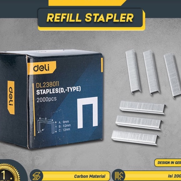 

(K8I ♪♡> Deli Refill Stapler / Isi Ulang Refill Staples 8 x 11.2 x 1.2mm*2000pcs Perkakas EDL238011 / langsung.kiriim.!