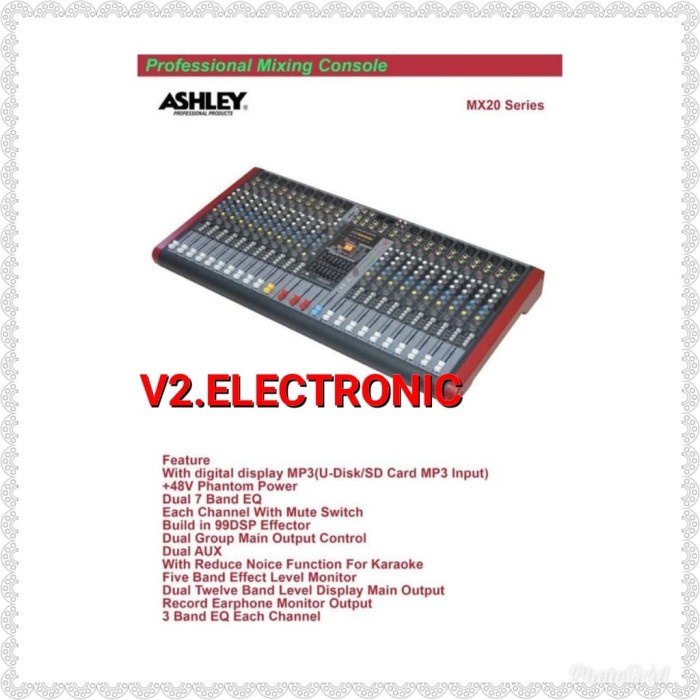 Mixer Ashley Mx20 Usb Profesional Mixer Audio [ 20 Channel ]
