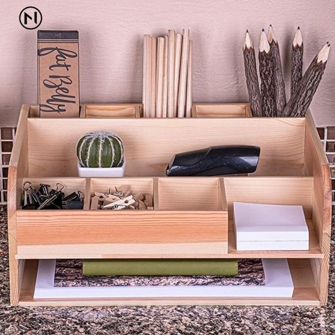 

Stationary Stand Organizer Rak Penyimpan Alat Tulis Pulpen Klip Nota