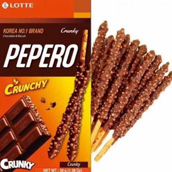 

>*>*>*>*] LOTTE Pepero Chocolate Crunky 39gr - Cokelat/Biskuit Sticks