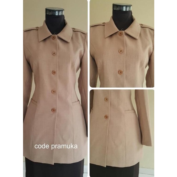 Set Seragam PRAMUKA Guru Wanita Bagus, Murah/Blazer Coklat Muslim