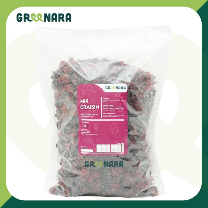 

Bettifer Greenara Craisin 1Kg / Mix Dried Cranberry Dan Raisin