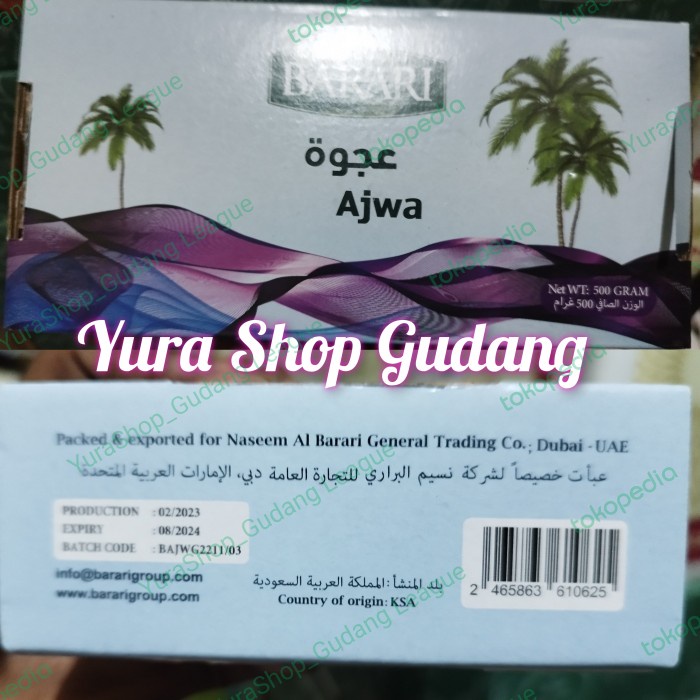 

Bettifer Kurma Ajwa Madina Barari 500Gr Original Kurma Ajwa Azwa Madina