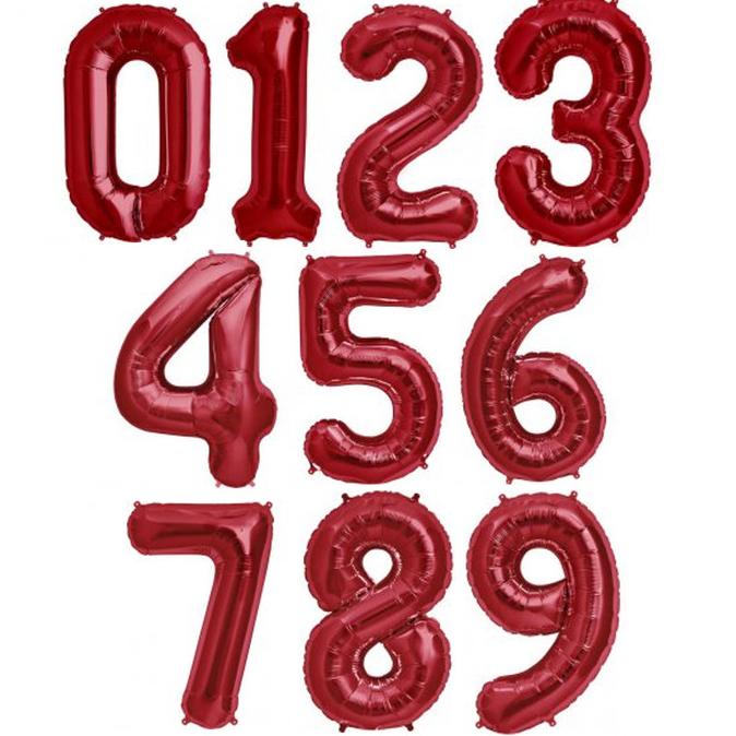 ] Balon Foil Angka Merah 60cm