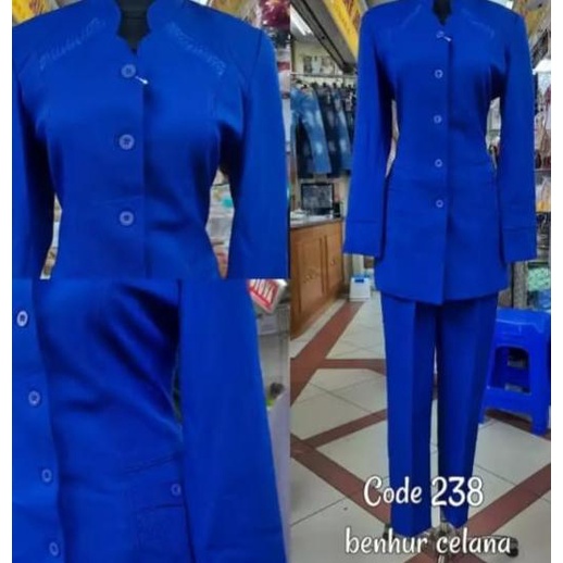 Setelan blazer wanita warna BENHUR /BIRU ELEKTRIK || Seragam Kerja 238
