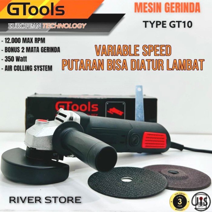 Gerinda Listrik Variable Speed GTools GT10 Mesin Angle Grinder Premium