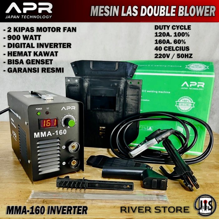 Mesin Las APR Japan MMA160 Double Blower Inverter Welding Machine