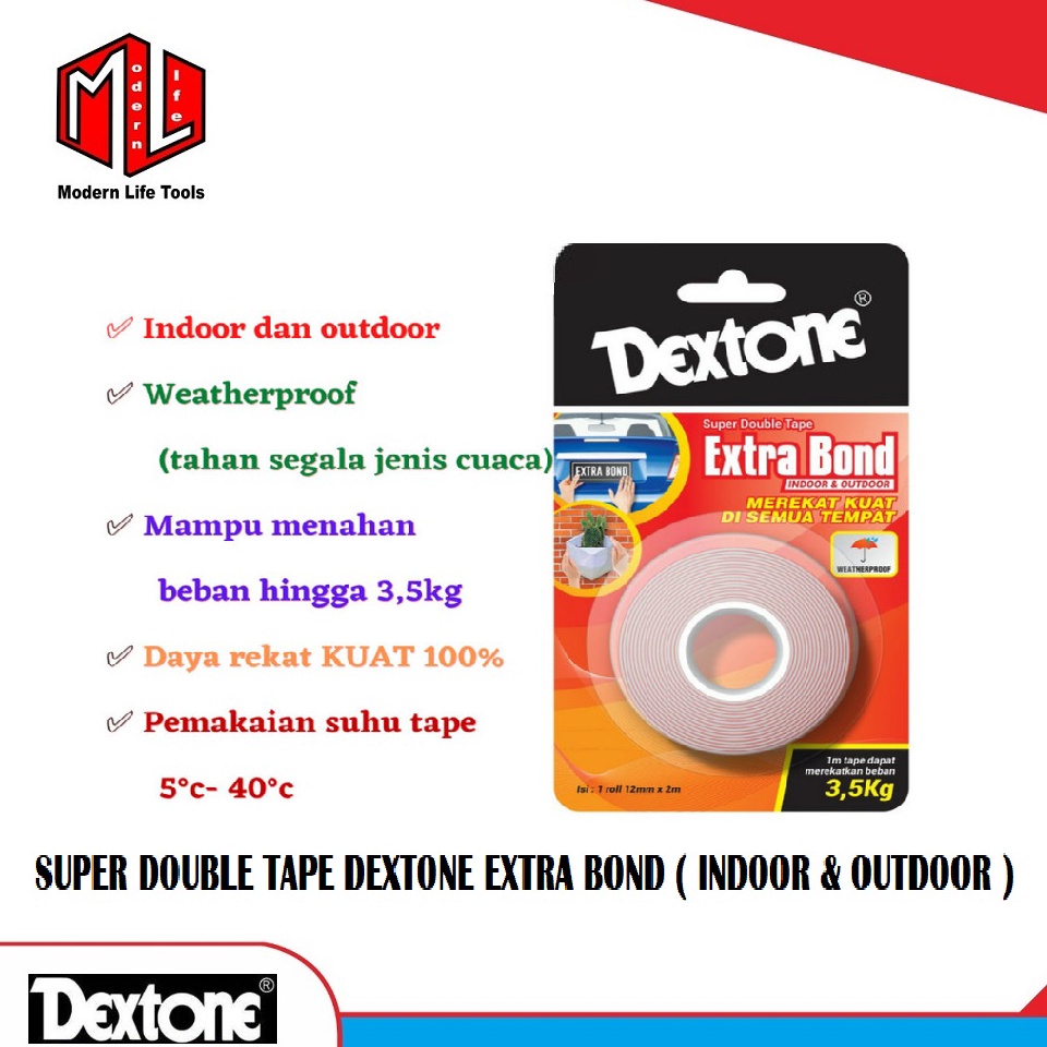 

COD Double Tip Kuat Double Tape Dextone Extra Bond Indoor Dan Outdoor wpeui