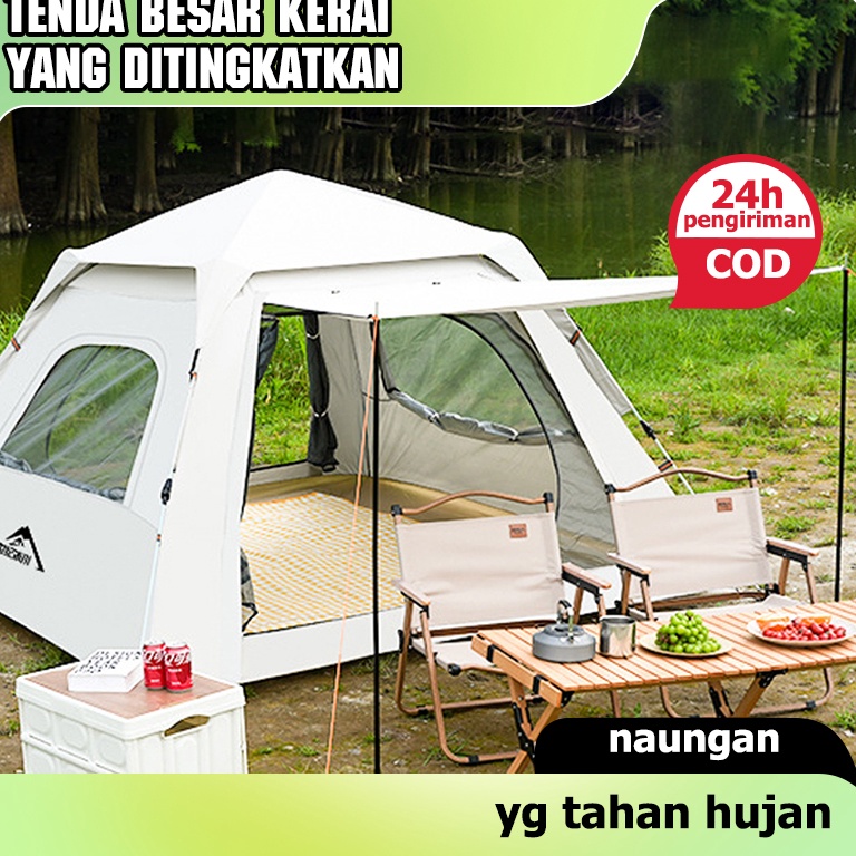 Belanja Horee3E8q orang tenda double layer tenda otomatis tenda camping besar tenda camping 4 orang 