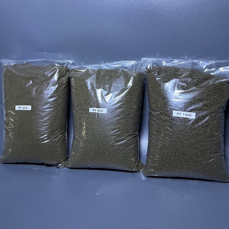 Top bangetc1C6o Pelet PF 500 800 1000 Kemasan 500gram Pakan Ikan Hias Glowfish Koki goldfish cupang 