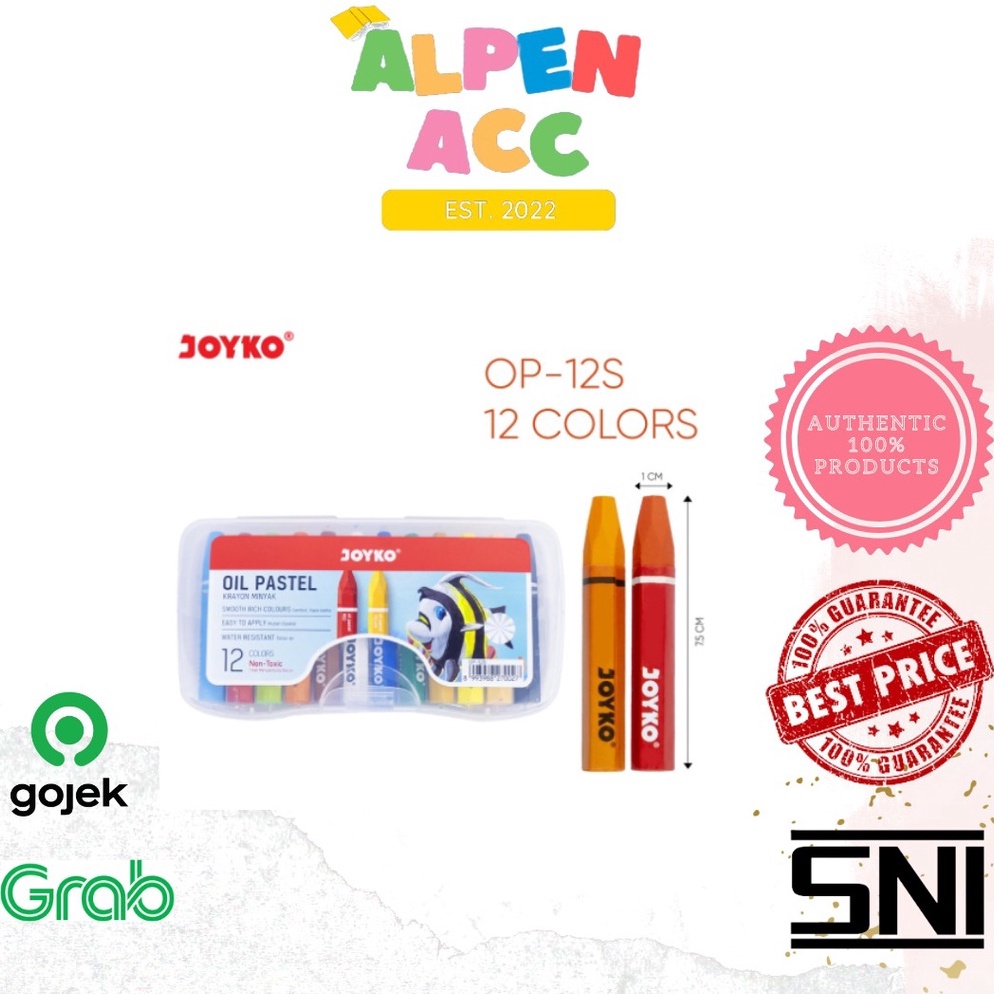 

COD JOYKO Crayon Krayon Minyak Oil Pastel Joyko 12 Oil Pastels | Pastel OP-12S 40
