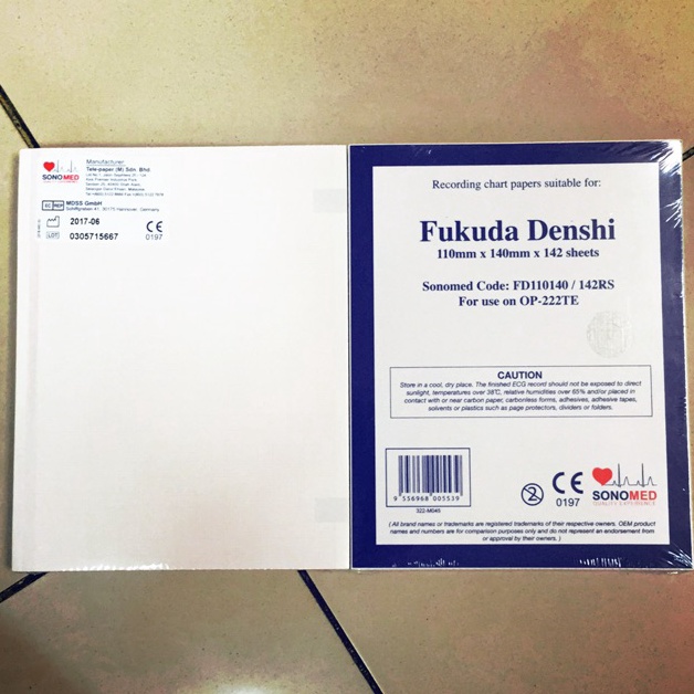 56 Kertas ekg / fukuda Denshi OP-222TE / 110mm x 140mm x 142 lembar / kertas ekg fukuda / ekg fukuda